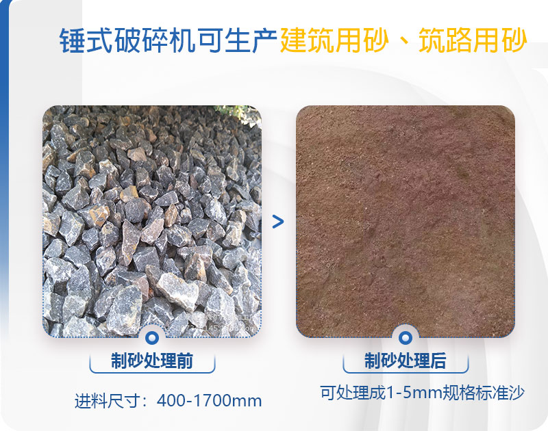 pcz1615重錘破可以制砂嗎，附現(xiàn)場視頻